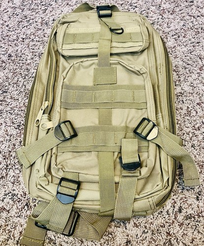 Military style backpack tan - military,